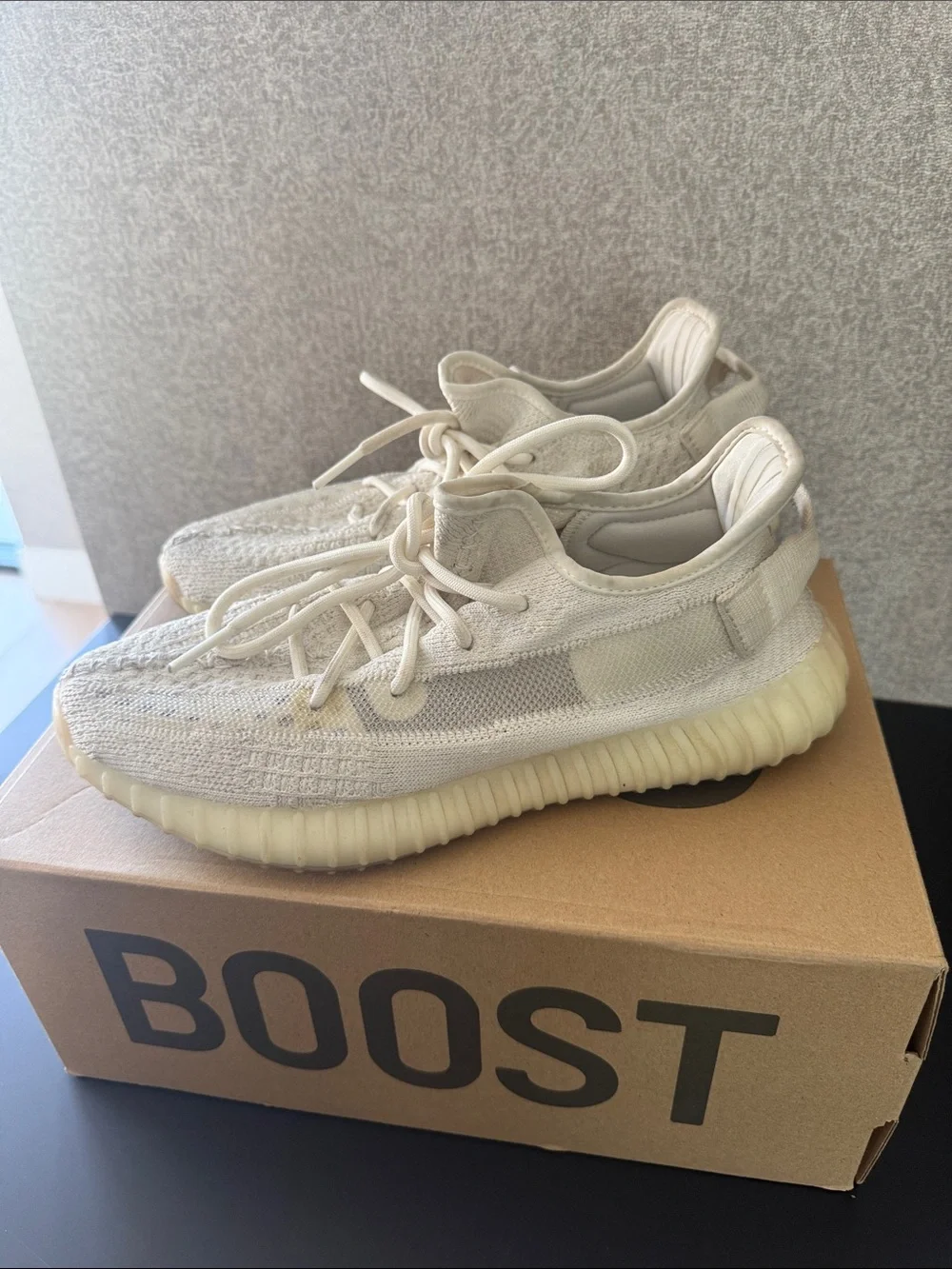 adidas Kids Cream White Knit Sneakers